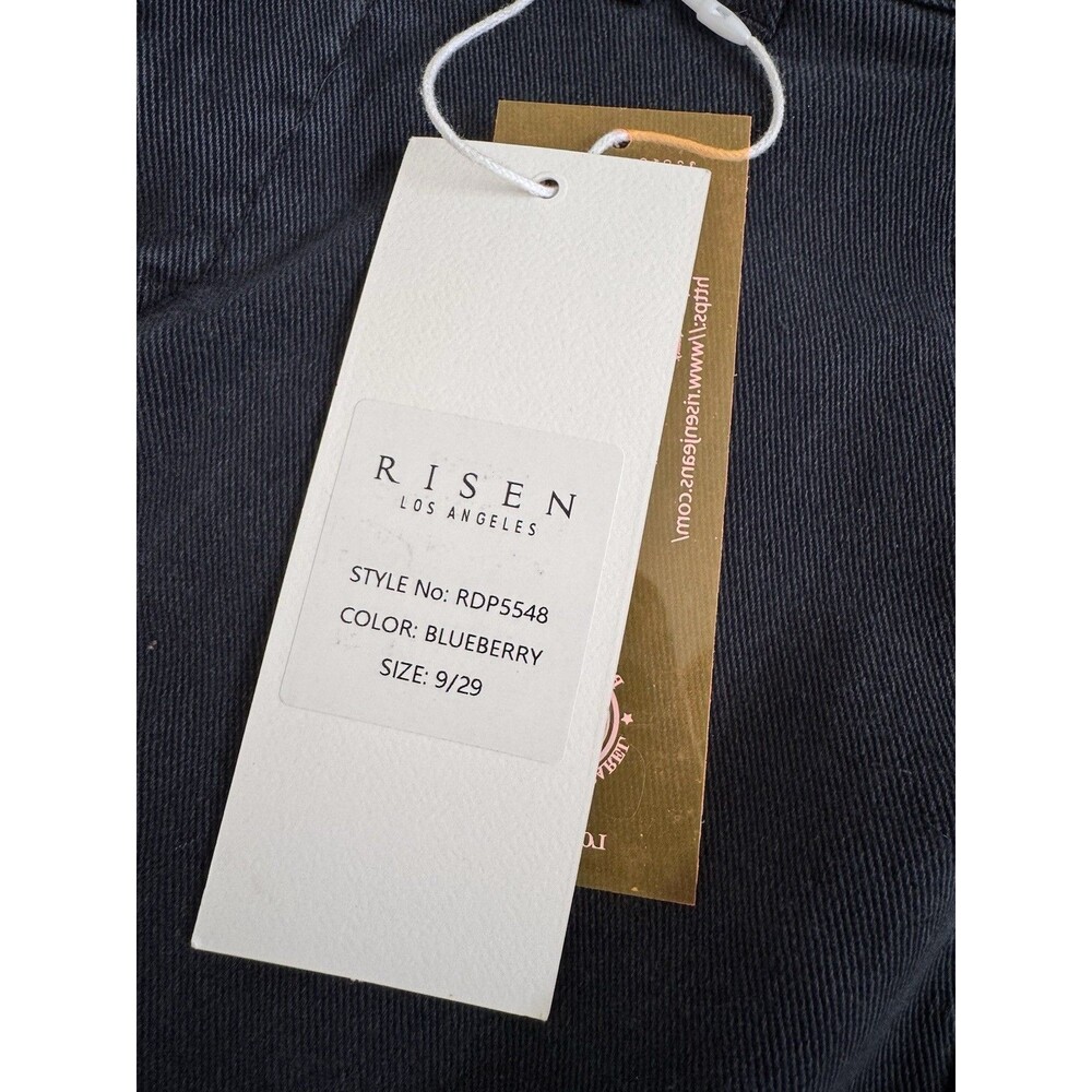 Risen Jeans 9/29 Cargo High Rise Navy Blue Stretch Denim Womens Jeans NWT - Picture 8 of 8